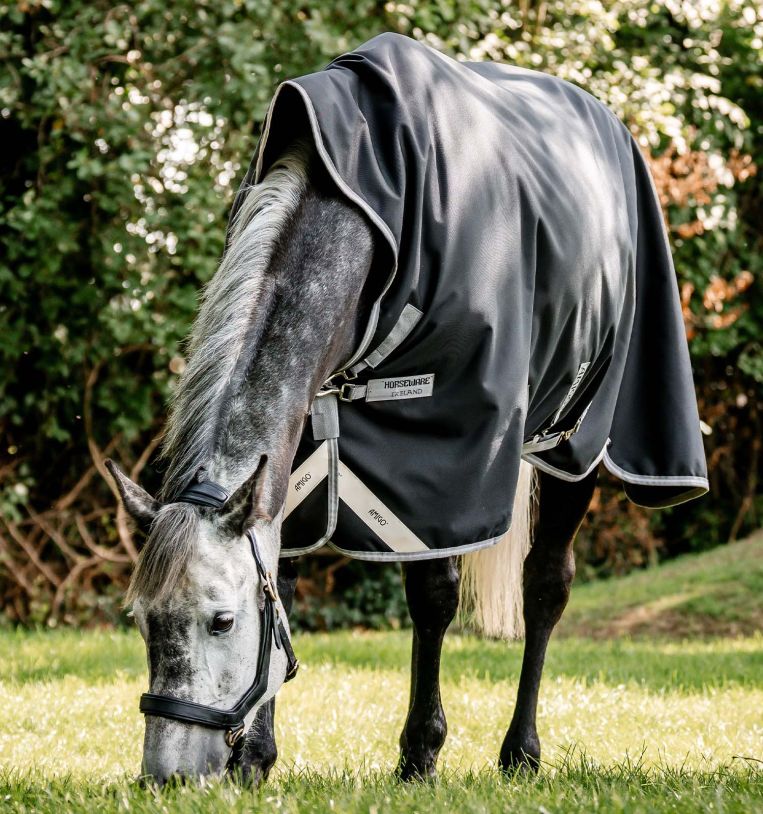 Horseware Rambo 1680D Plus Vario Layer Couverture D’extérieur, 250 G Bleu Marine Gris Orage Argent 115