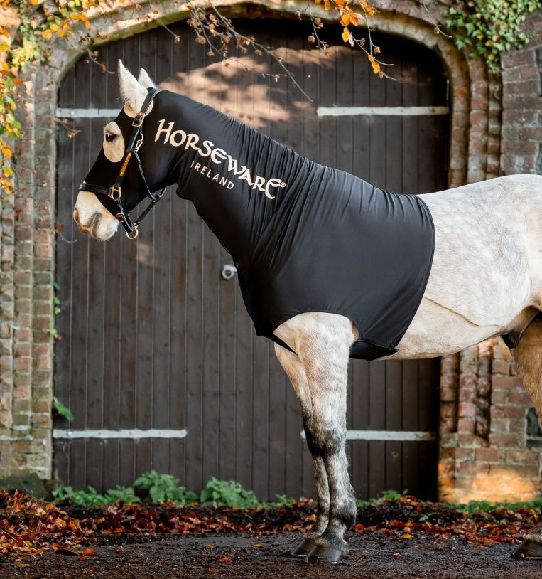 Cappuccio In Lycra Per Cavallo Rambo Slinky – Nero, Antistatico, Taglie XS-XL, Per Coperta 152 Cm - 221 Cm